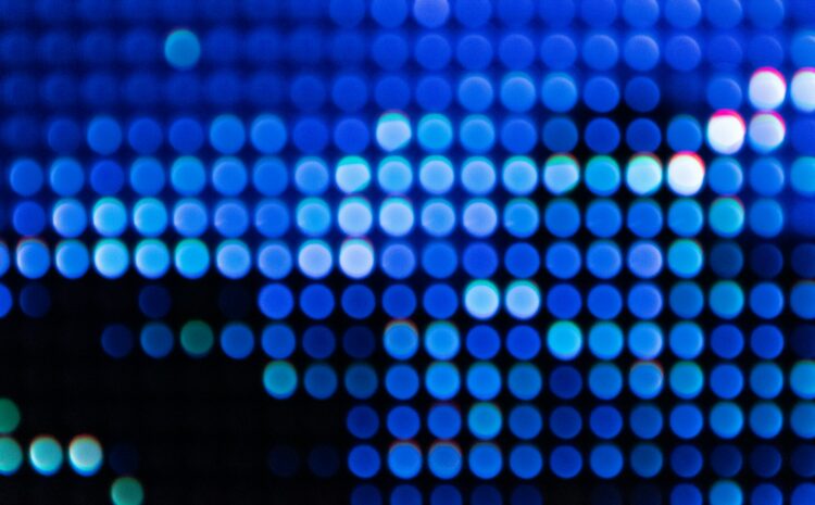 bokeh photography of blue lights