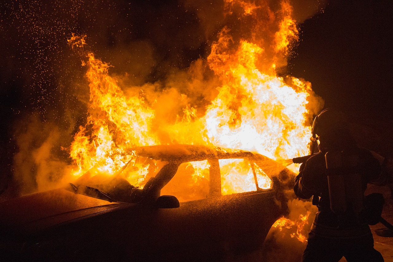 flames, car fire, vehicle fire, car wallpapers, clear, fire fighters, fire fighting, firefighter, fire, mission, automobile, car, delete exercise