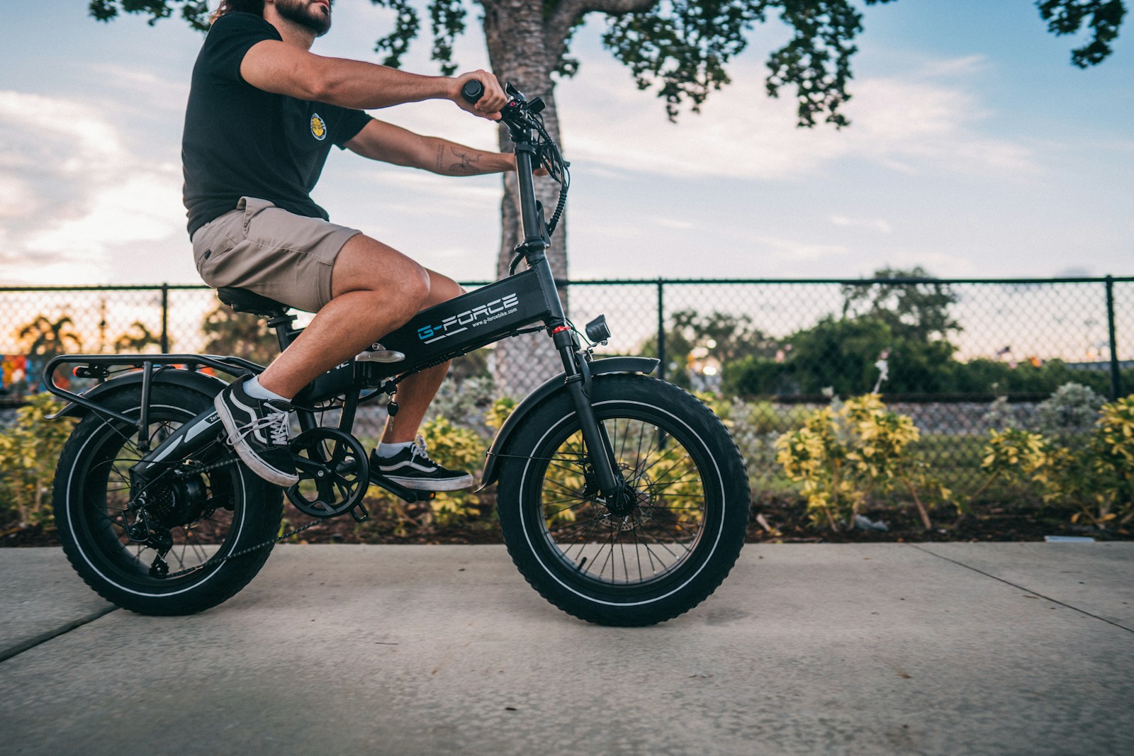 a person riding a bike